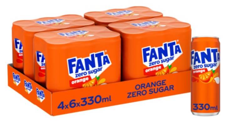 FANTA 33CL ZERO ORANGE CAN /4X6PACK