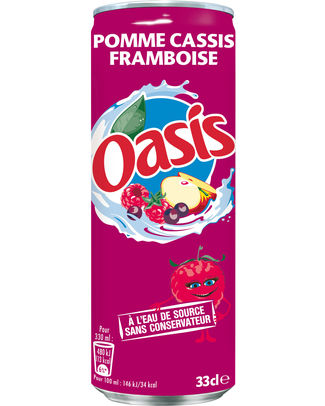 OASIS 33CL POMME/CASSIS/FRAMBOISE CAN /24