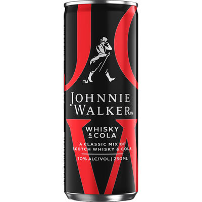 JOHNNIE WALKER & COLA 10% CAN /12