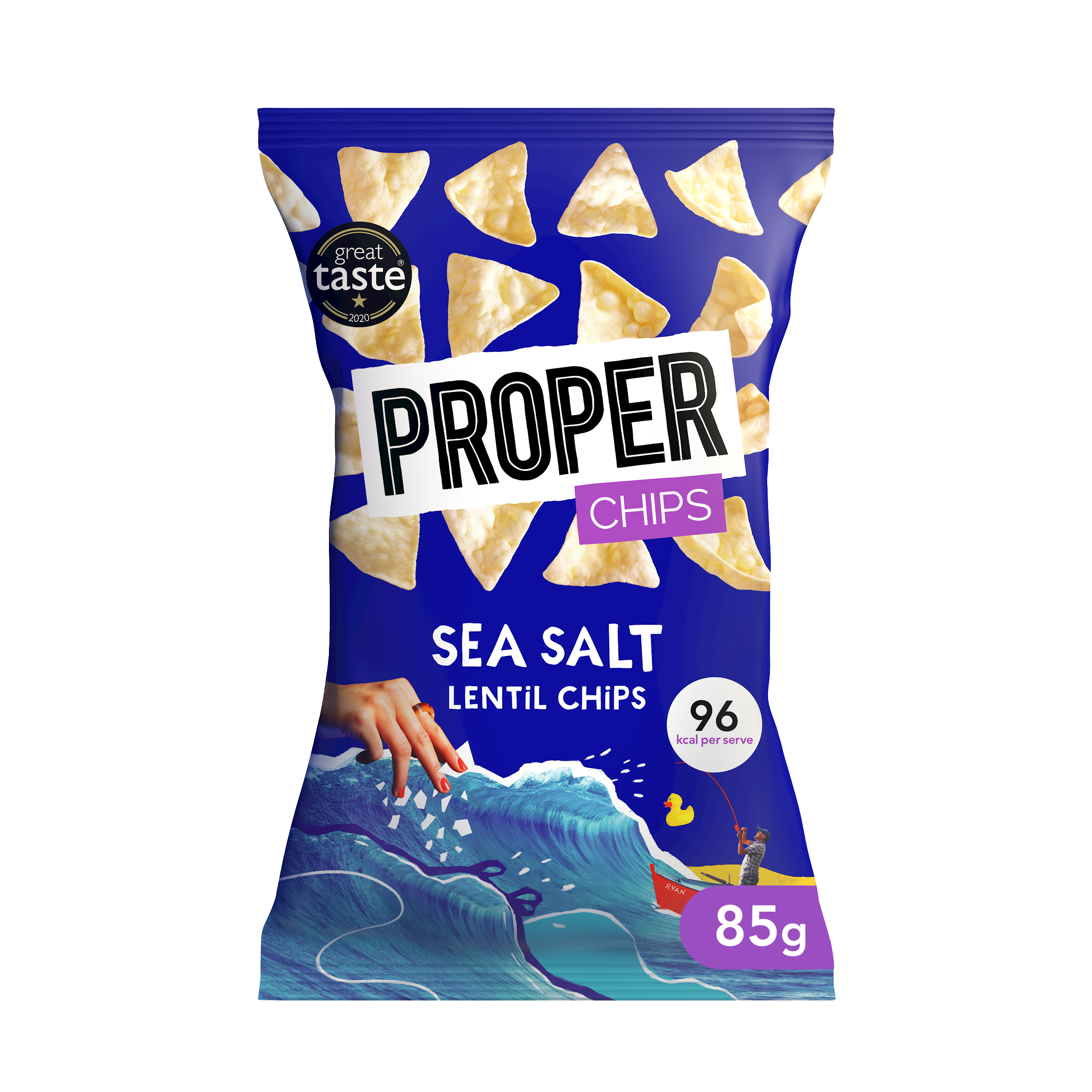 PROPER 85GR LENTIL CHIPS SEA SALT /8