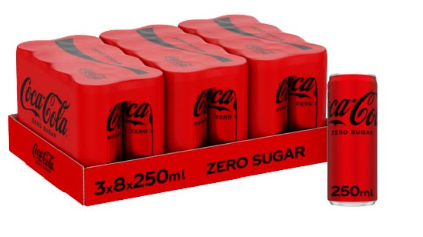COCA COLA ZERO 25CL SLIM CAN /3x8PACK