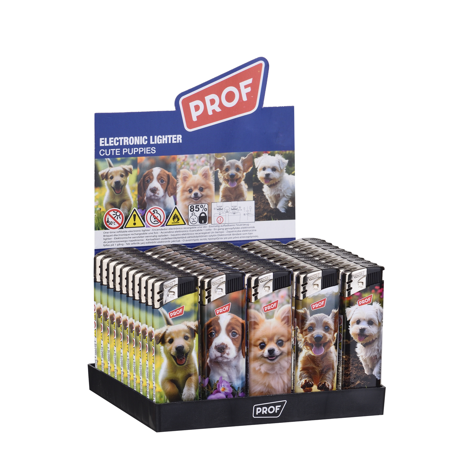 PROF ELECTRONIC REFILLABLE PUPPIES/50