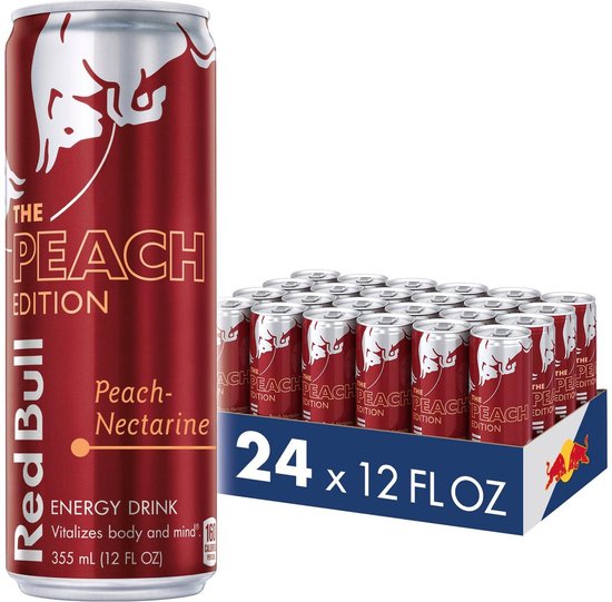 RED BULL 25CL IMP PEACH EDITION CAN /24