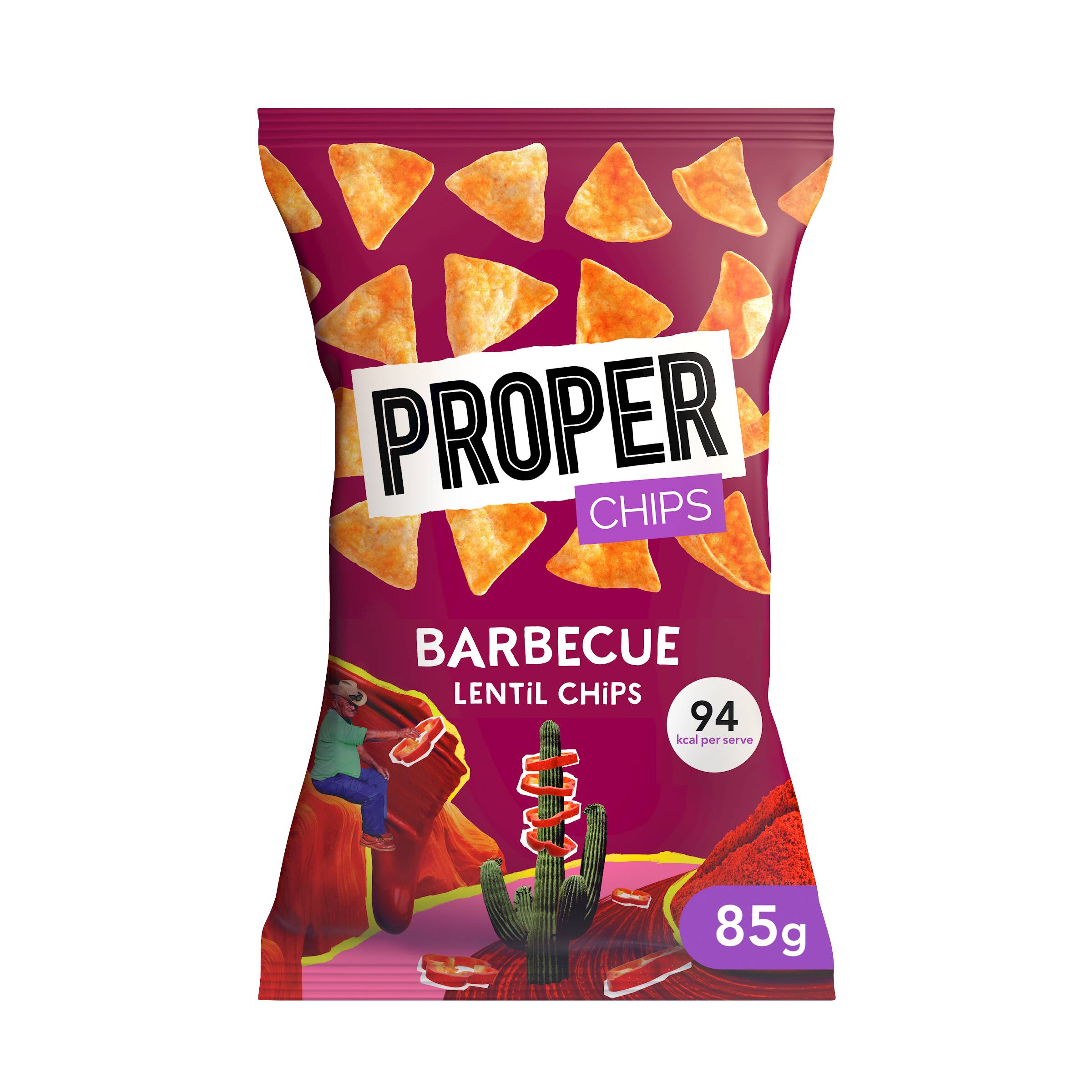 PROPER 85GR LENTIL CHIPS BBQ  /8