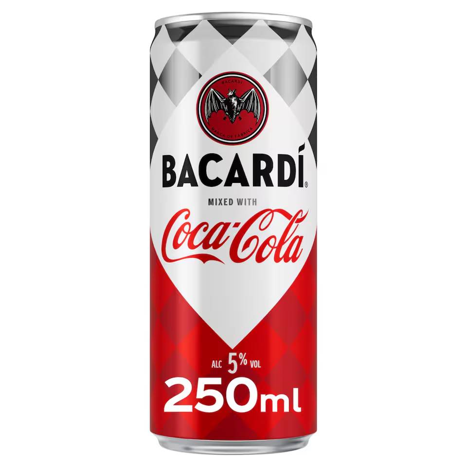 BACARDI COCA COLA 5% 25CL CAN /12