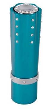 HADSON LIPSTICK LIGHTER BLUE METALLIC STONES CRYSTAL