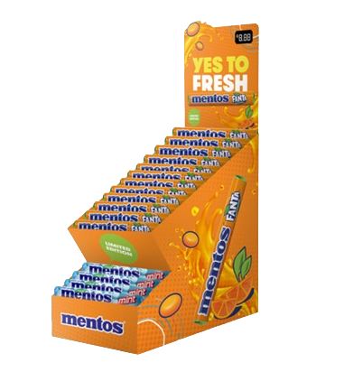 MENTOS ROLLS DISPLAY FANTA/MINT 38GR /40