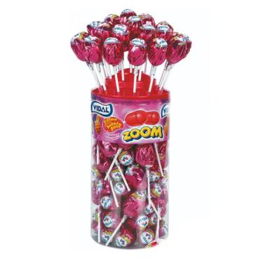 VIDAL ZOOM GUM LOLLY STRAWBERRY /50